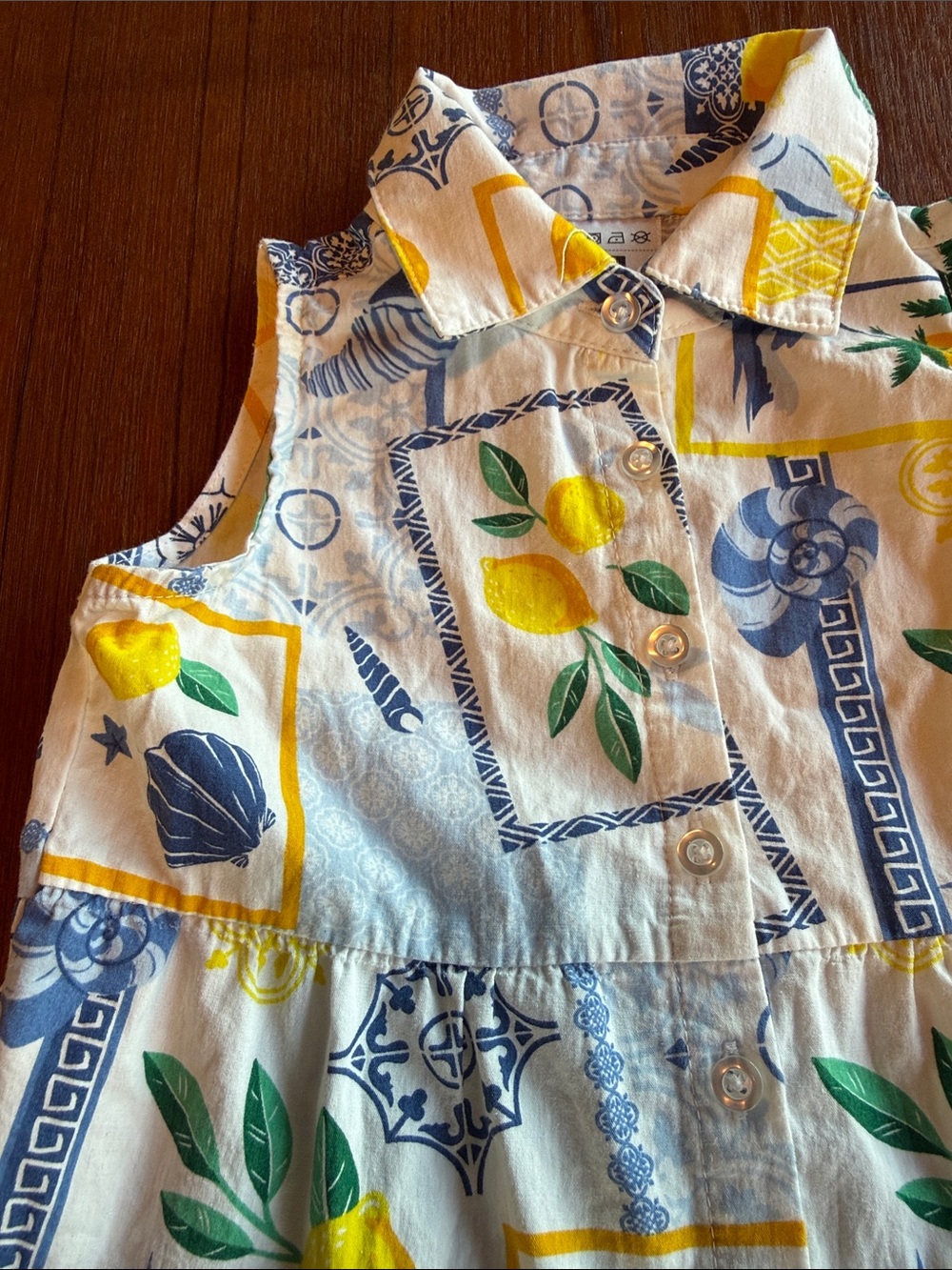 Alex’s Lemonade Stand Girls Dress 2T Lemon Tile Print Cotton Sleeveless